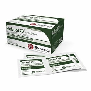 Rialcool 70 Antisséptico Rioquímica Display 120 sachês