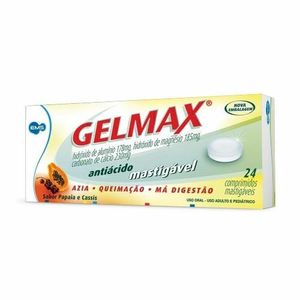 Gelmax Sabor Papaia e Cassis 24 Comprimidos Mastigáveis