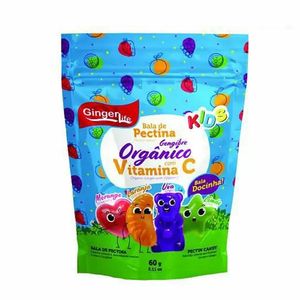 Bala de Pectina Gengibre Orgânico Vitamina C Sabores