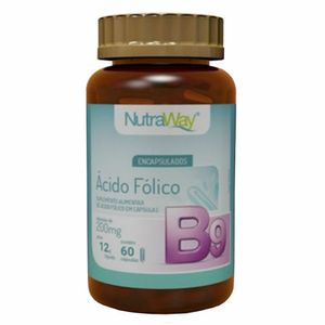 Vitamina B9 (Ácido Fólico) NutraWay 200mg c/60 Cápsulas