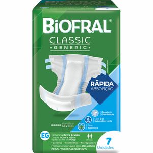 Fralda Geriátrica Biofral Classic Generic EG c/ 7 Unidades