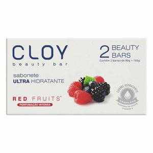 Kit 2x80g Cloy Beauty Red Fruits Sabonete Ultra Hidratante