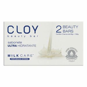 Kit 2x80g Cloy Beauty Bar Milk Care Sabonete Ultra Hidratante