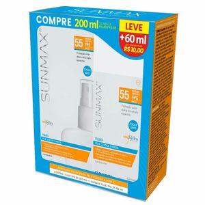 Kit Protetor Solar SunMax Fluid FPS55 200ml + FPS55 60ml
