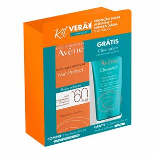 Kit Protetor Solar Avène Mat Perfect Antiacne FPS60+Cleanance