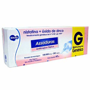 Nistatina e Óxido de Zinco 100.000UI/g + 200mg/g Pomada Dermatológica 60g