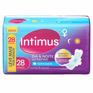 Absorvente Intimus Ultrafino Dia e Noite Abas 28 unidades