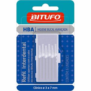 Refil Escova Interdental 3,7mm Cônico Bitufo com 6