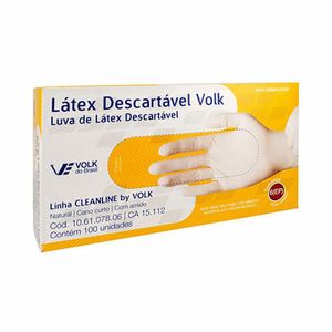 Luva Latex M com Po com 100 Volk