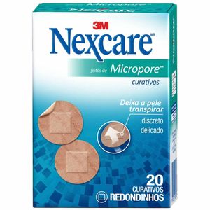 Curativos Redondinhos Micropore Nexcare 3M 20 unidades