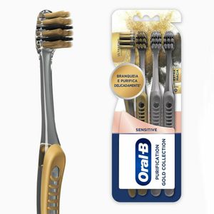 Kit 4 Escovas Dentais Oral-B Purif Gold Colletion Extra Macia