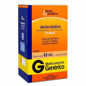 Desloratadina Xarope 0,5mg/ml 60ml Genérico Nova Química