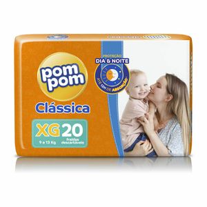 Fralda Pom Pom Clássica XG 20 unidades