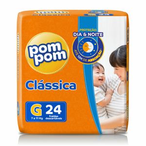 Fralda Pom Pom Clássica G 24 unidades