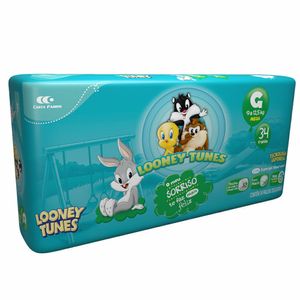 Fralda Baby Looney Tunes Mega G c/34 Unidades