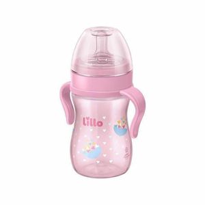 Mamadeira Lillo Super Evolution Primeiros Passos com Alca Silicone Menina 240ml