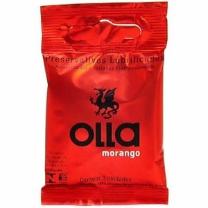 Preservativo Olla Morango com 3 unidades