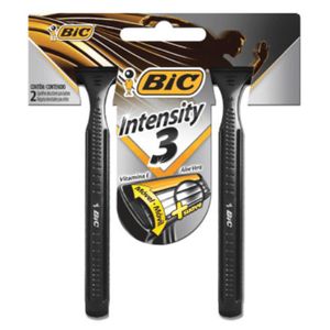 Aparelho De Barbear Bic Intensity Preto com 3 Lâminas com 2 Unidades