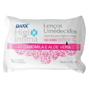 Toalha Umedecida Intimo Daxx Camomila Aloe Vera com 16 unidades