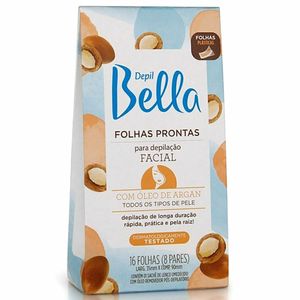 Folhas Depilatorias Depilbella Facial Argan com 16 unidades