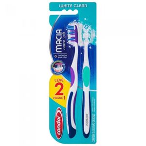 Escova Dental Condor White Clean Macia Leve 2 Pague 1