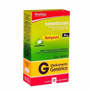 Simeticona 40mg 20 Comprimidos Genérico Biosintética