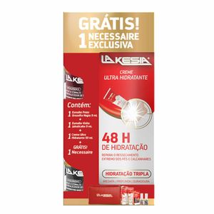 Kit Lakesia Duo Preto+Vinho+Creme Ultra Hidratante+Necessaire