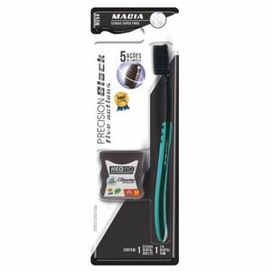 Escova Dental Adulto Medfio Macia Precision Black+Fio Dental