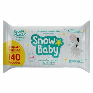 Toalhas Umedecidas Snow Baby Recém Nascido 140 Unidades