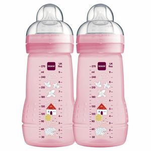 Mamadeira MAM Easy Active 270ml 2 unidades +2M - Girls
