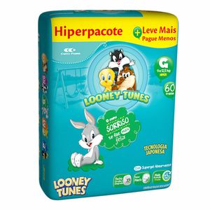 Fralda Looney Tunes Hiperpacote G 60 unidades