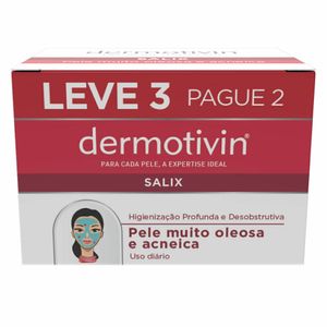 Kit 3x90g Sabonete Barra Dermotivin Salix Pele Oleosa ou Acnéica