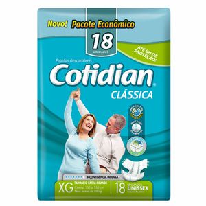 Fralda Geriátrica Cotidian Clássica Adulto XG 16 unidades