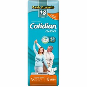 Fralda Geriátrica Cotidian Clássica Adulto G 18 unidades