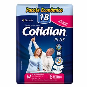 Fralda Geriátrica Cotidian Plus Adulto M c/18
