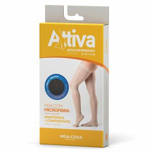 Meia-Coxa 7/8 Alta Compressão Attiva 20-30 Sem Ponteira Preta M 1 Unidade