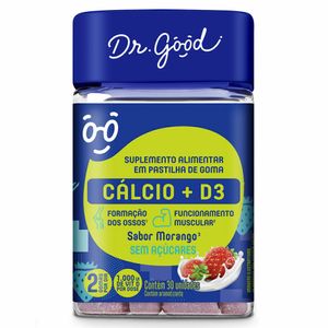 Cálcio + D3 Dr. Good Morango 30 Gomas