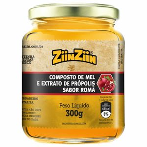 Extrato de Própolis e Mel Sabor Romã ZiinZiin Vidro 300g