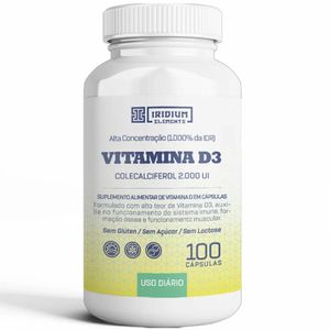 Vitamina D3 2000UI Iridium Elements 100 Cápsulas