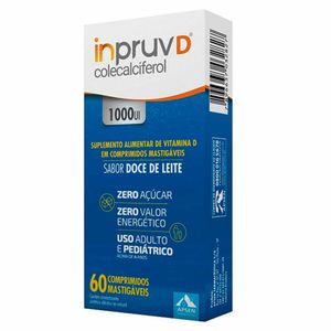 Vitamina D Inpruv D Mastigável Doce de Leite 1000UI 60 Comprimidos