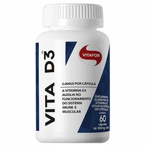 Vita D3 (Vitamina D3) Vitafor 2.000UI 60 Cápsulas