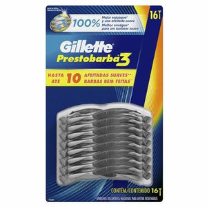 Aparelho de Barbear Gillette Prestobarba 3 16 unidades