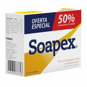 Kit 2x80g Sabonete Barra Soapex Antisséptico Proteção Diária
