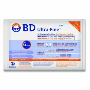 Seringa de Insulina Ultra-Fine 6mm 50UI 10 unidades