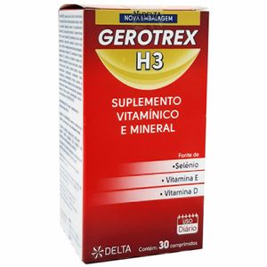 Gerotrex H3 Suplemento Vitamínico e Mineral 30 Comprimidos