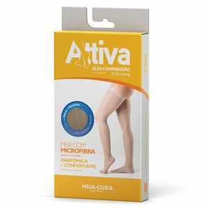 Meia-Coxa 7/8 Alta Compressão Attiva 20-30 Com Ponteira Ponteira Natural P 1 Unidade