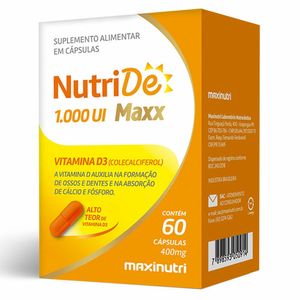 NutriDe (Vitamina D3 1000UI) Maxinutri 60 Cápsulas