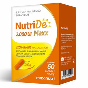 NutriDe (Vitamina D3 2000UI) Maxinutri 60 Cápsulas