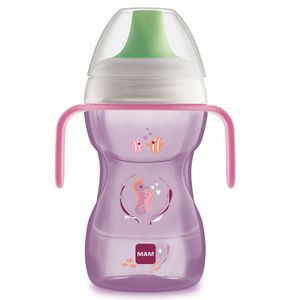 Copo de Treinamento MAM Fun To Drink Alça 270ml - Rosa