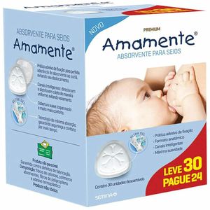Absorventes para Seios Amamente Premium Leve 30 Pague 24 Unidades